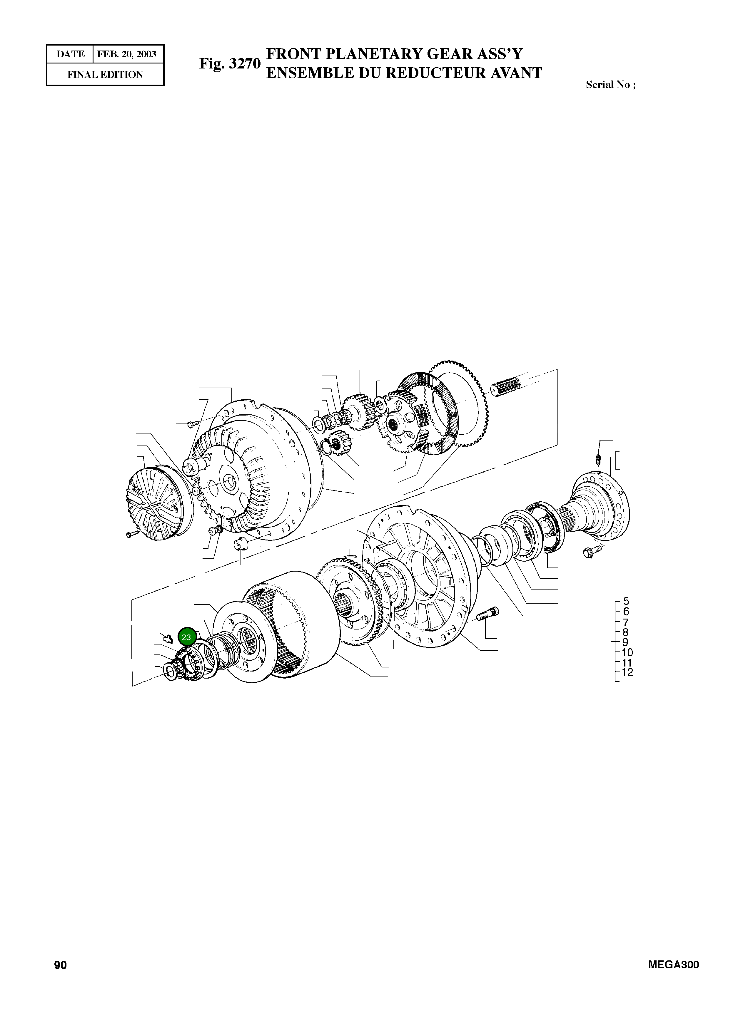 Кольцо 3138233 Komatsu