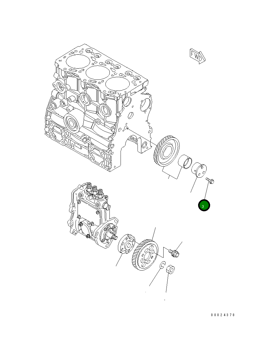 Болт 456-758 Komatsu