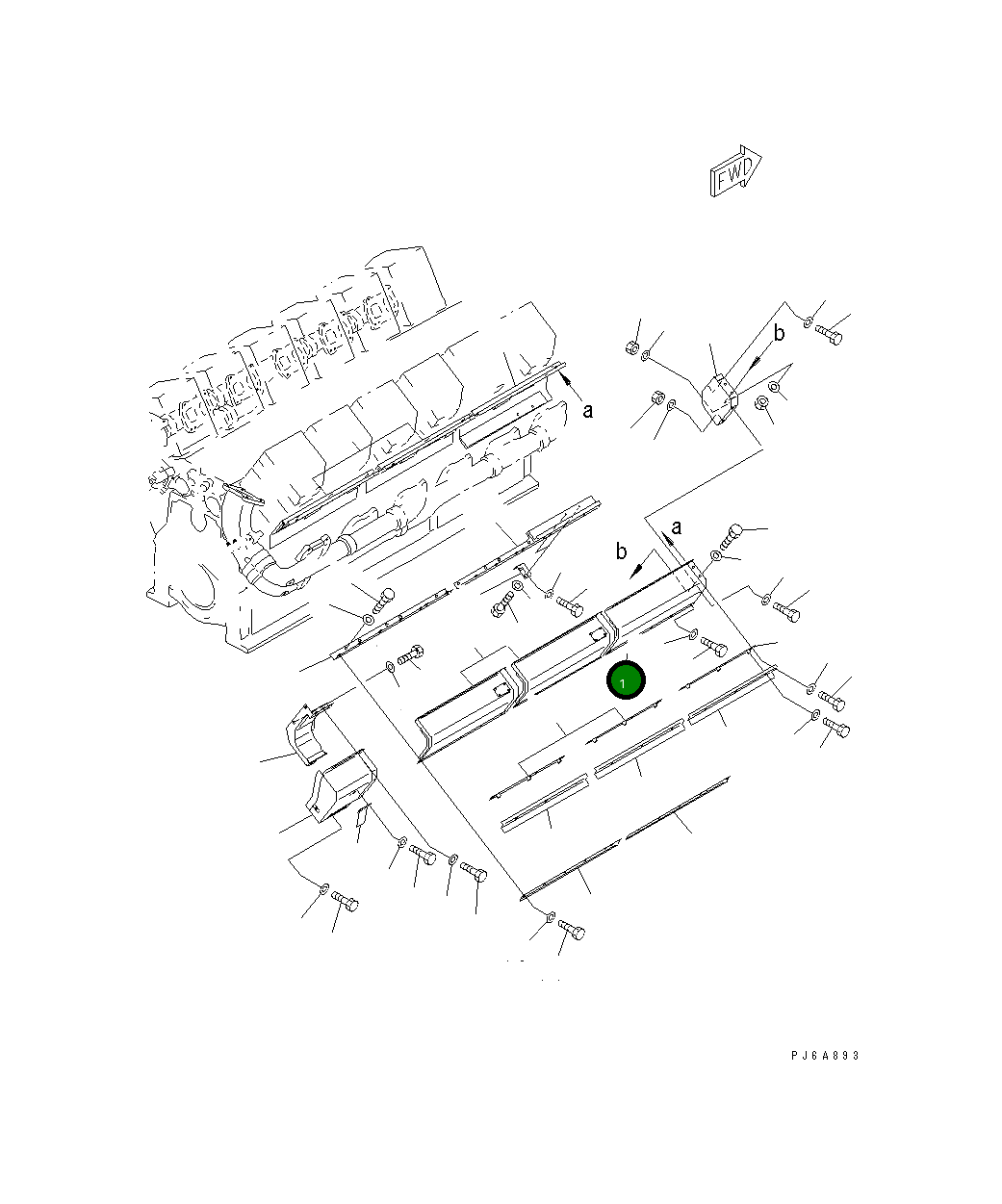 Крышка 6166-11-7430  Komatsu