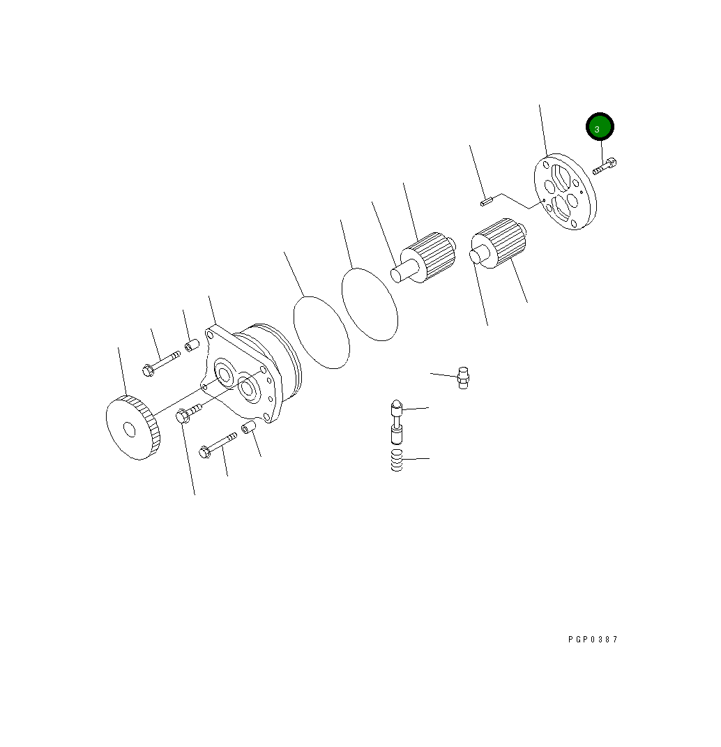 Болт CU3023525  Komatsu