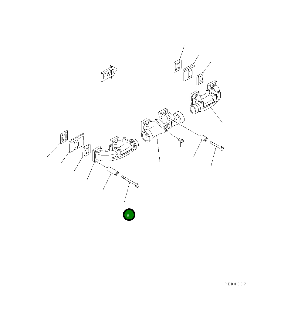 Болт 01011-E1000 Komatsu