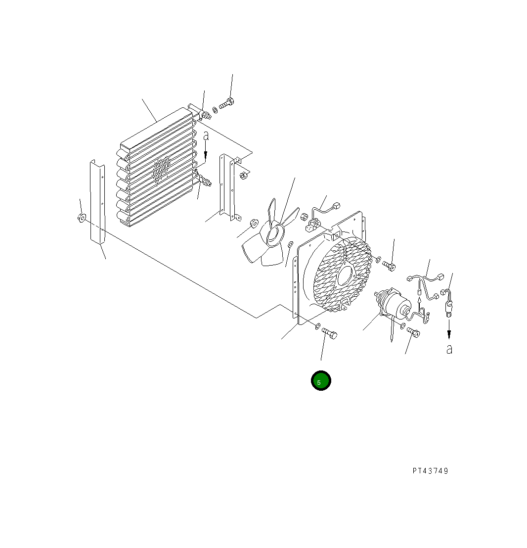 Болт 423-T43-1250 Komatsu