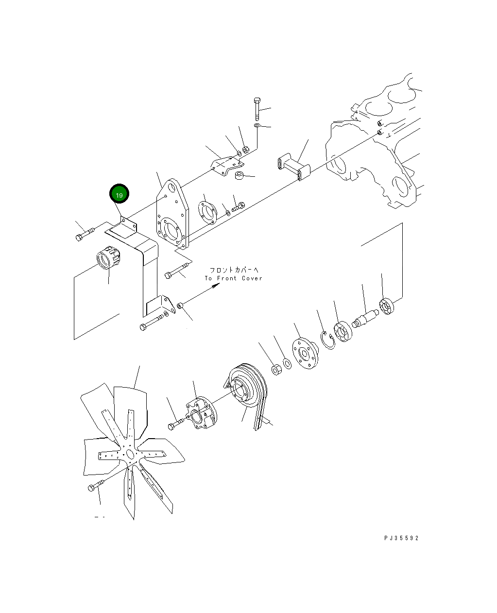 Крышка 6151-61-4910  Komatsu