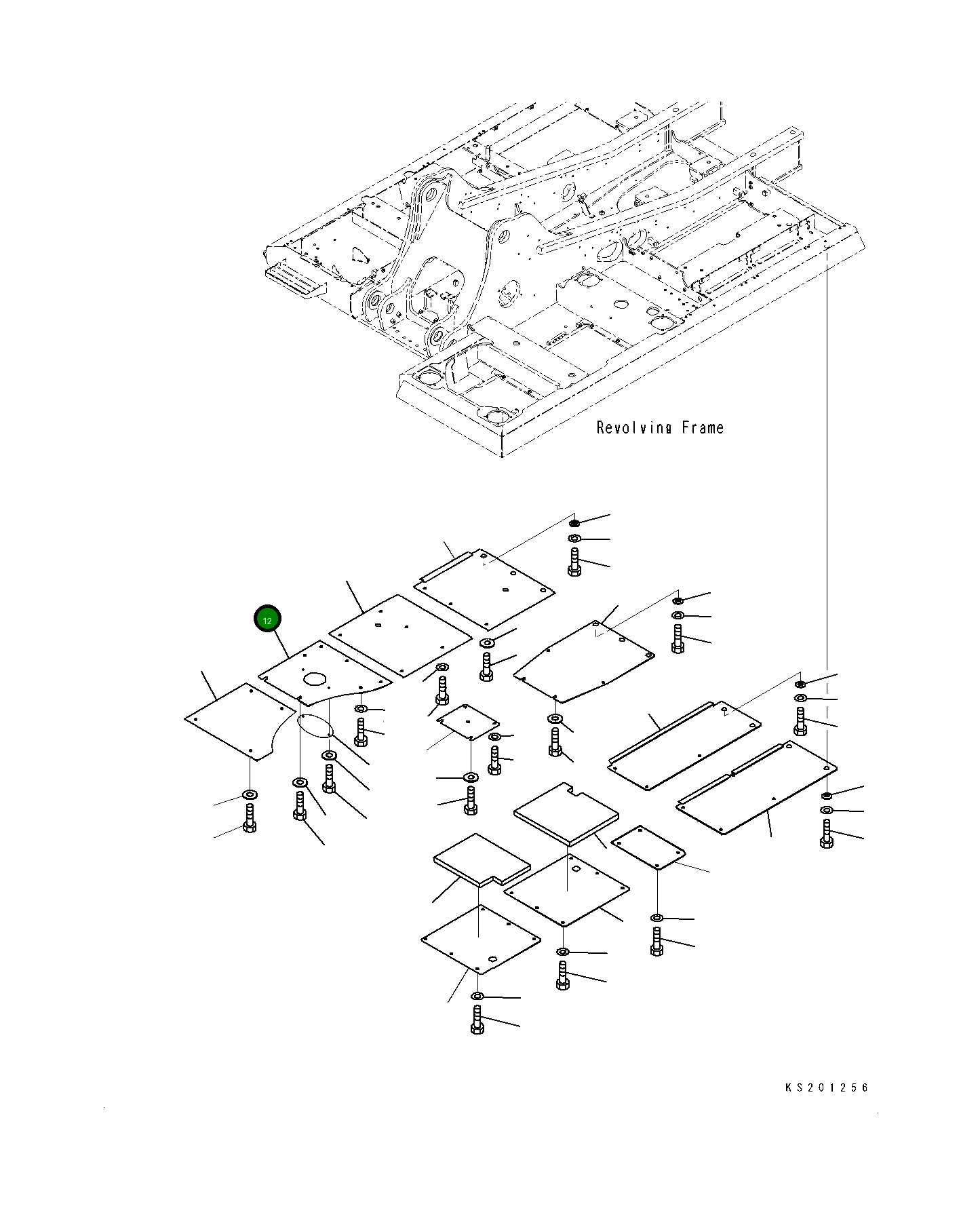 Крышка 206-54-KB250 Komatsu