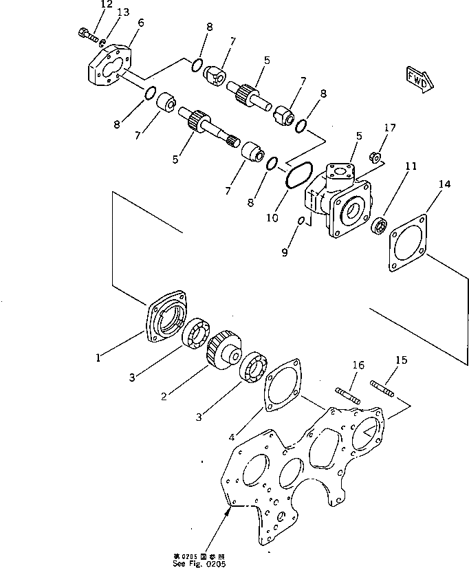 Болт YM26226-080222  Komatsu
