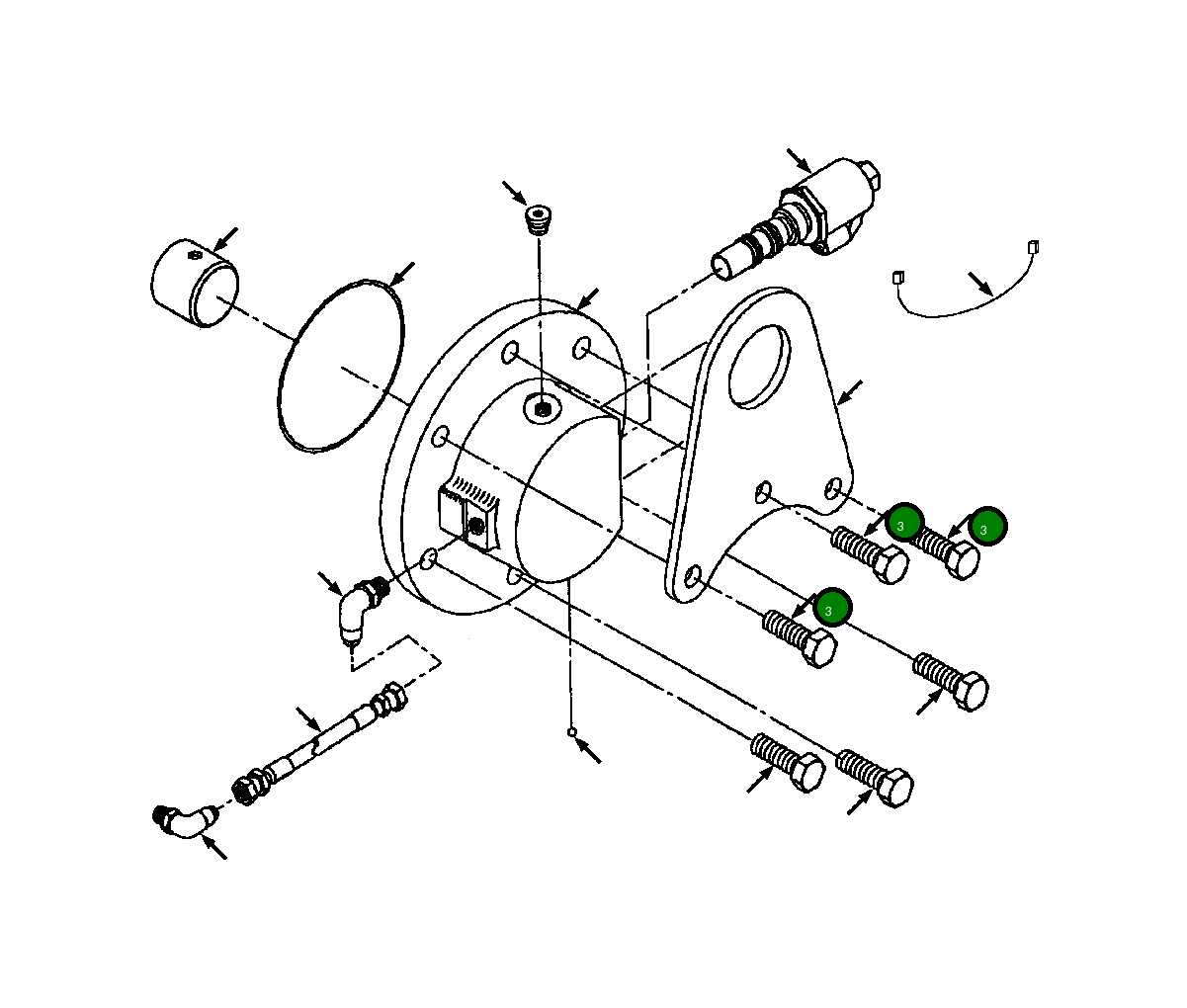 Болт 1438 244 H1 Komatsu