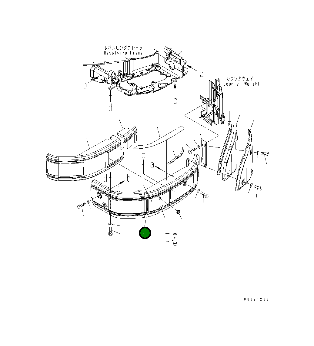 Крышка 22L-54-21212 Komatsu
