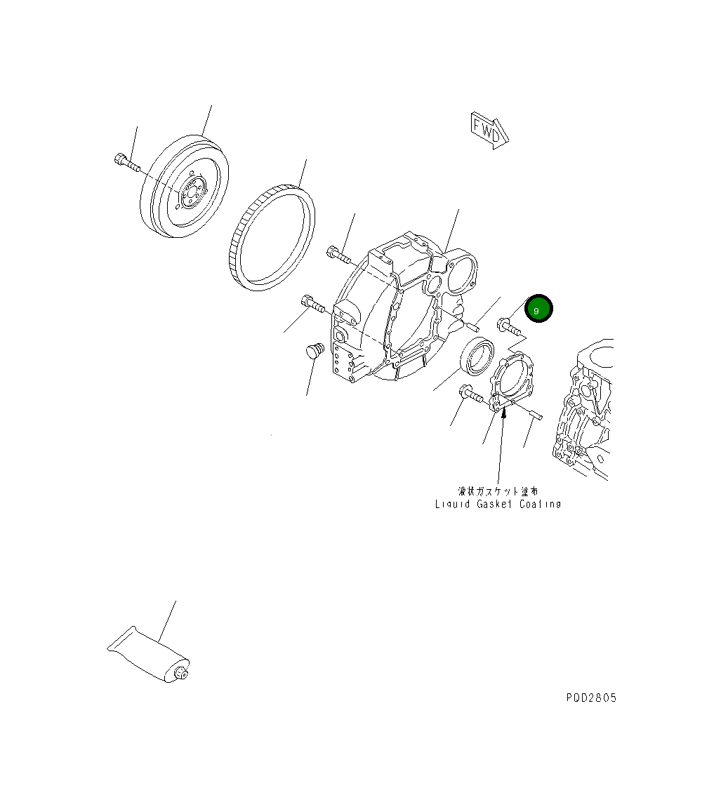 Болт YM26106-080302 Komatsu