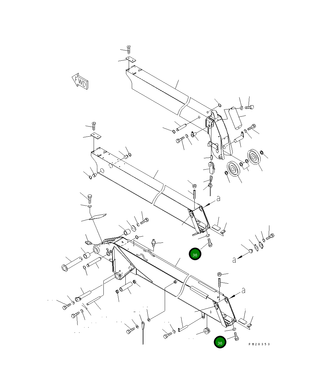 Болт MH21025-10016  Komatsu