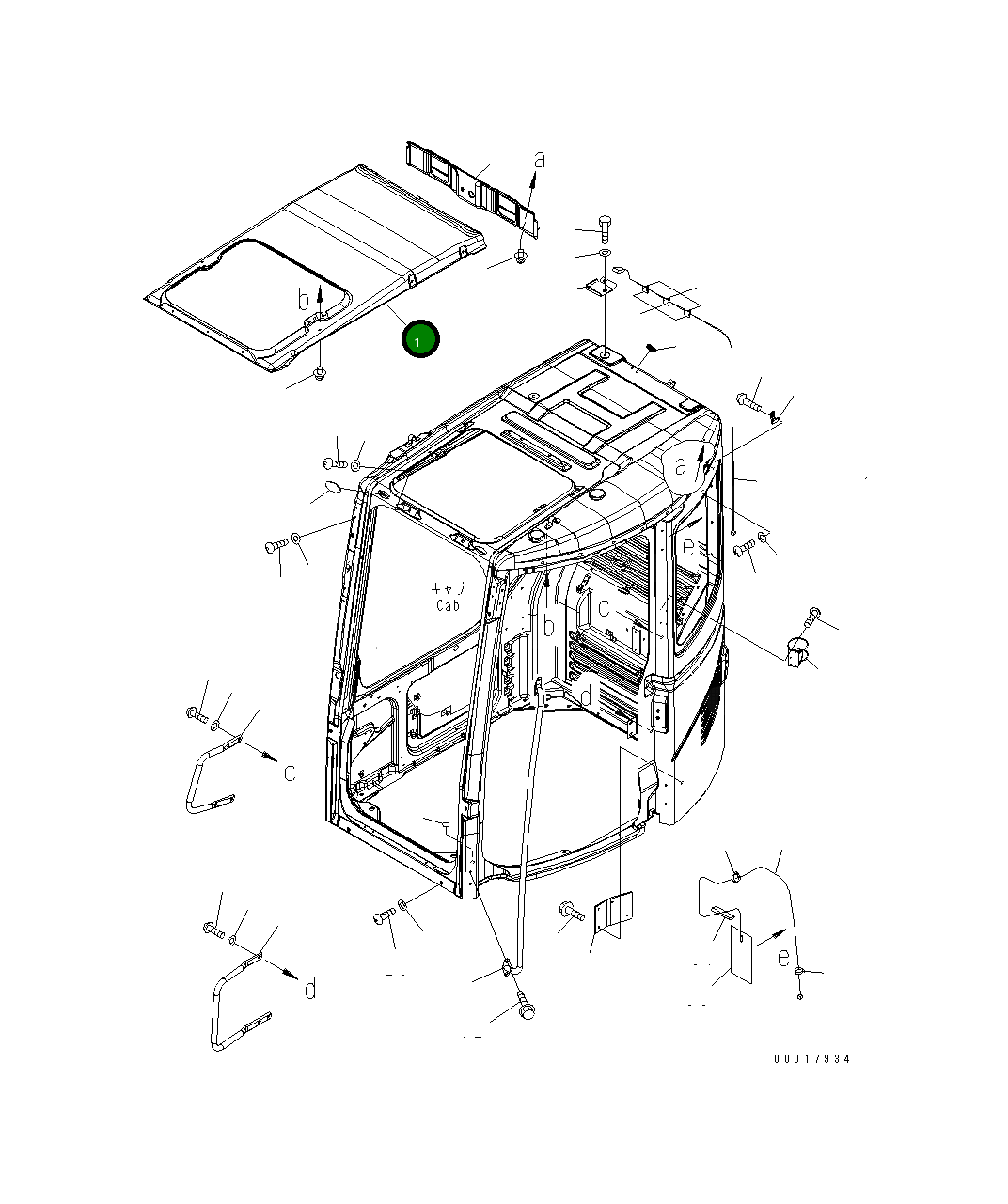 Крышка 22B-54-17312  Komatsu