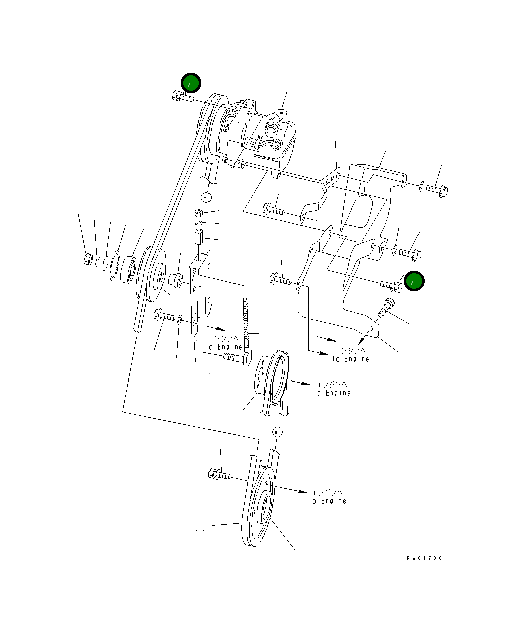 Болт YM26013-080252 Komatsu