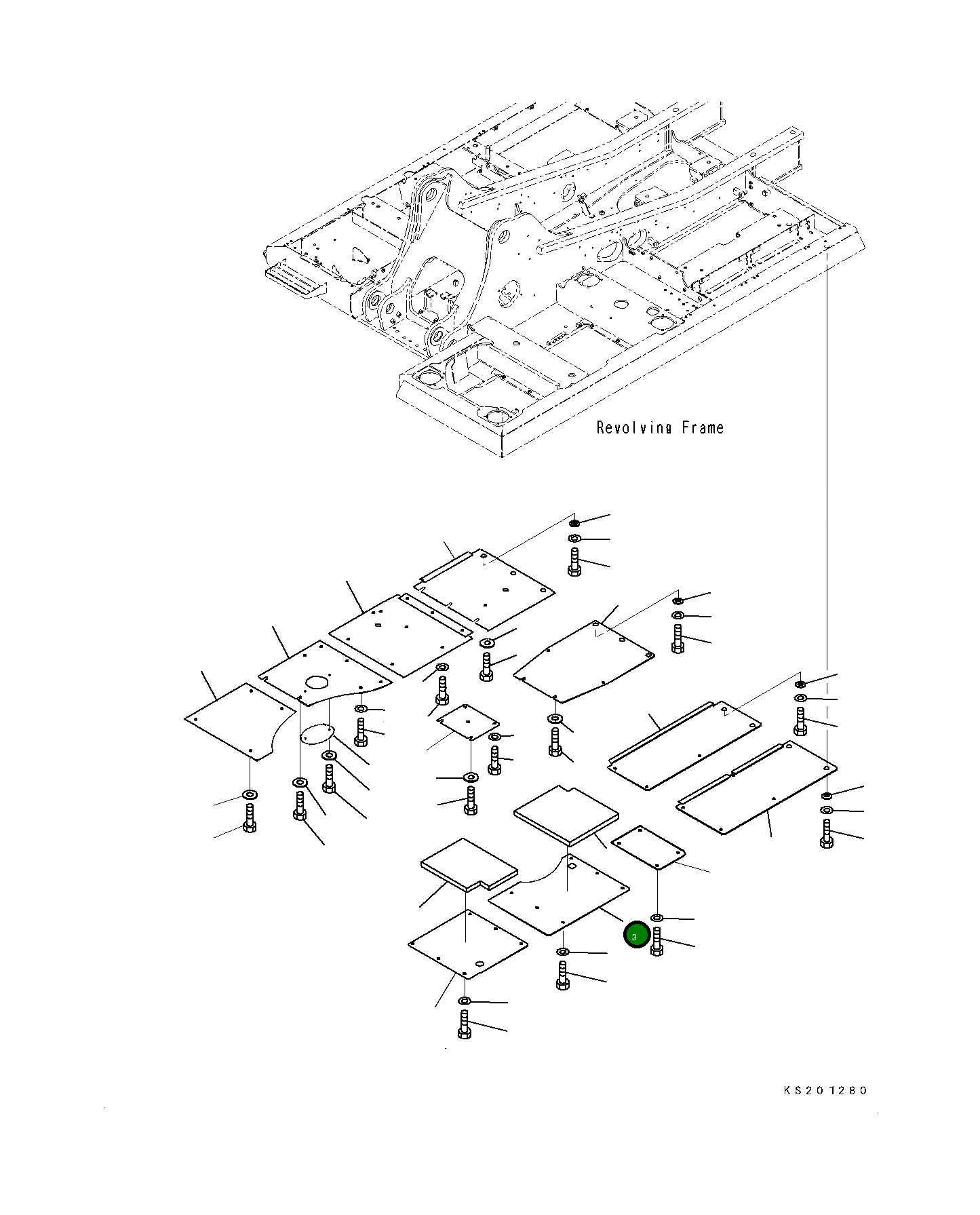 Крышка 206-54-KB270 Komatsu