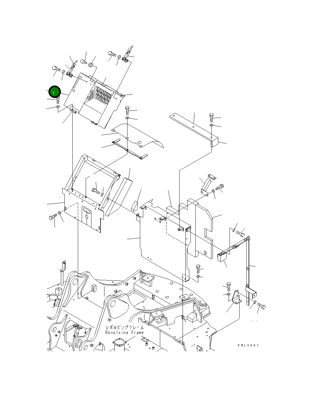 Крышка 22U-54-17131 Komatsu