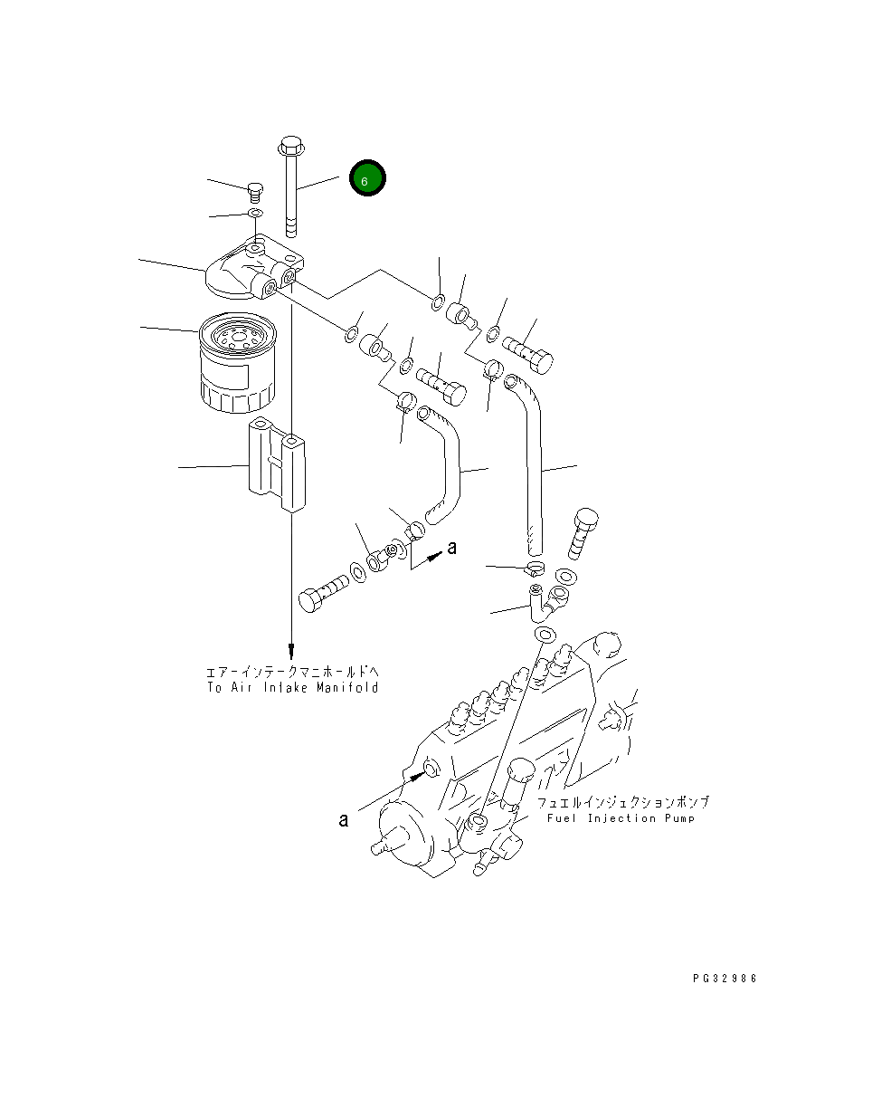 Болт 01436-01020  Komatsu