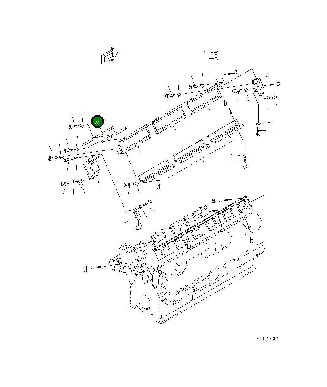 Крышка 6166-11-7590 Komatsu