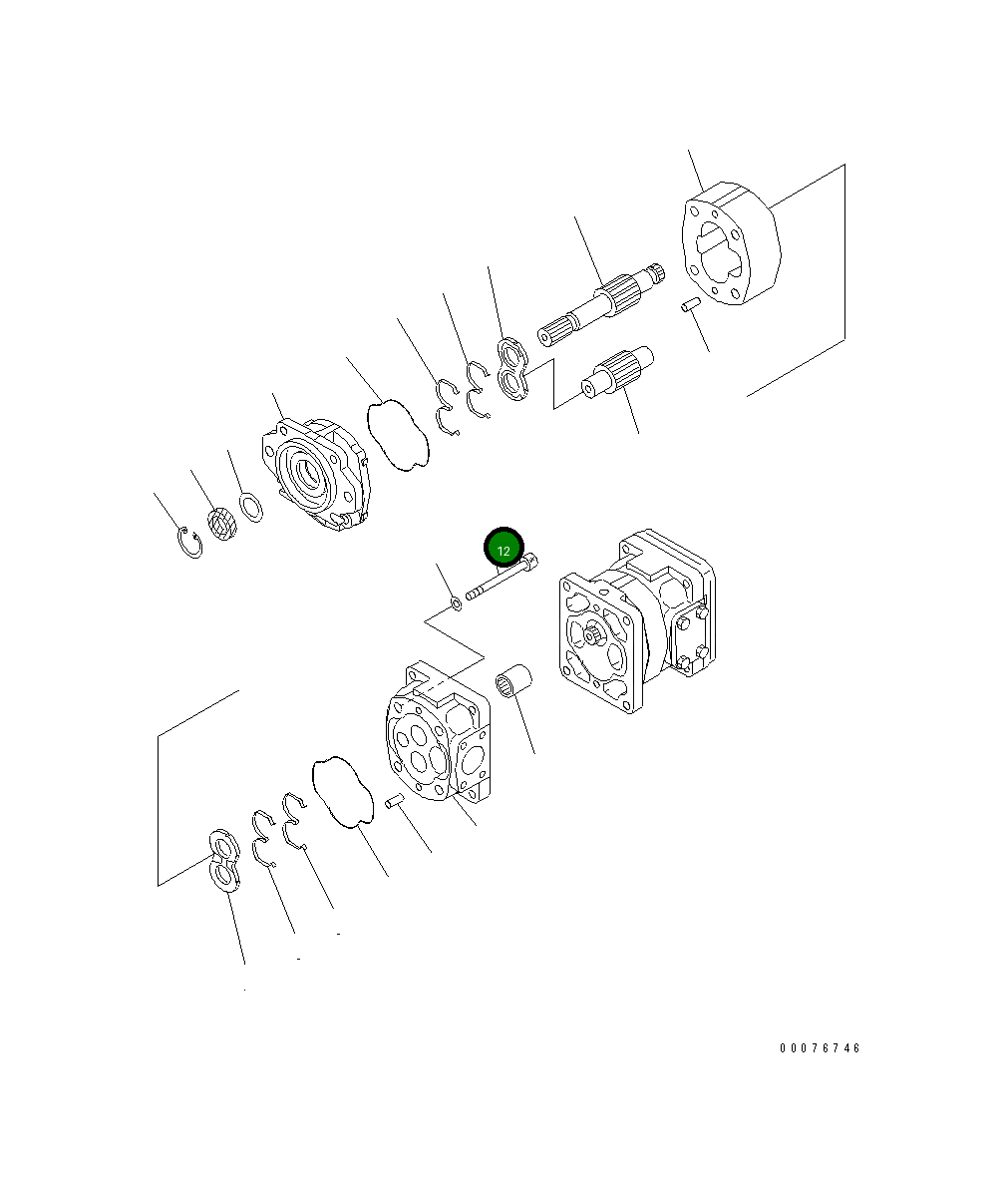 Болт 01253-61600  Komatsu