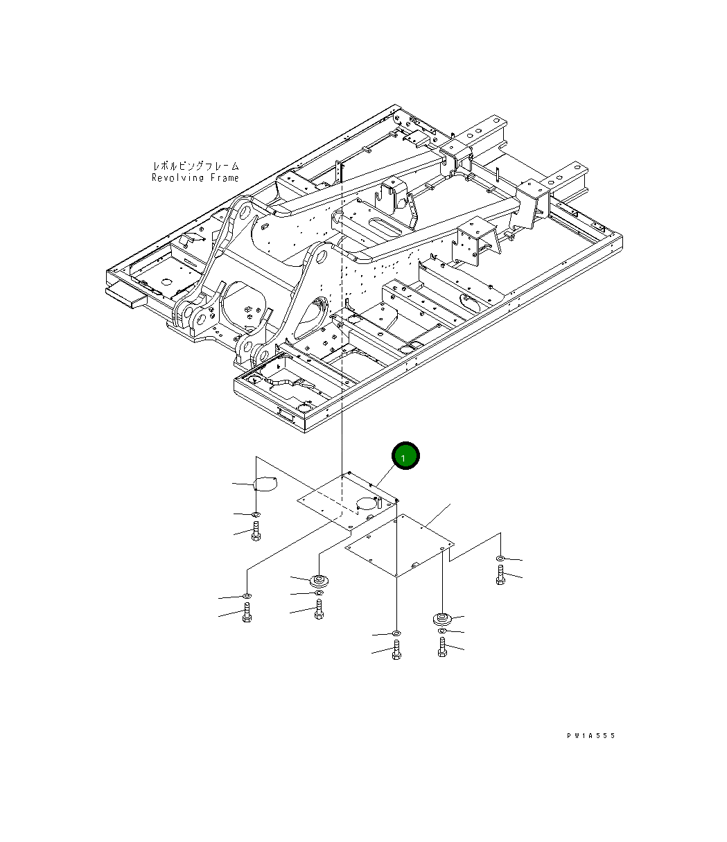 Крышка 21M-54-14740  Komatsu