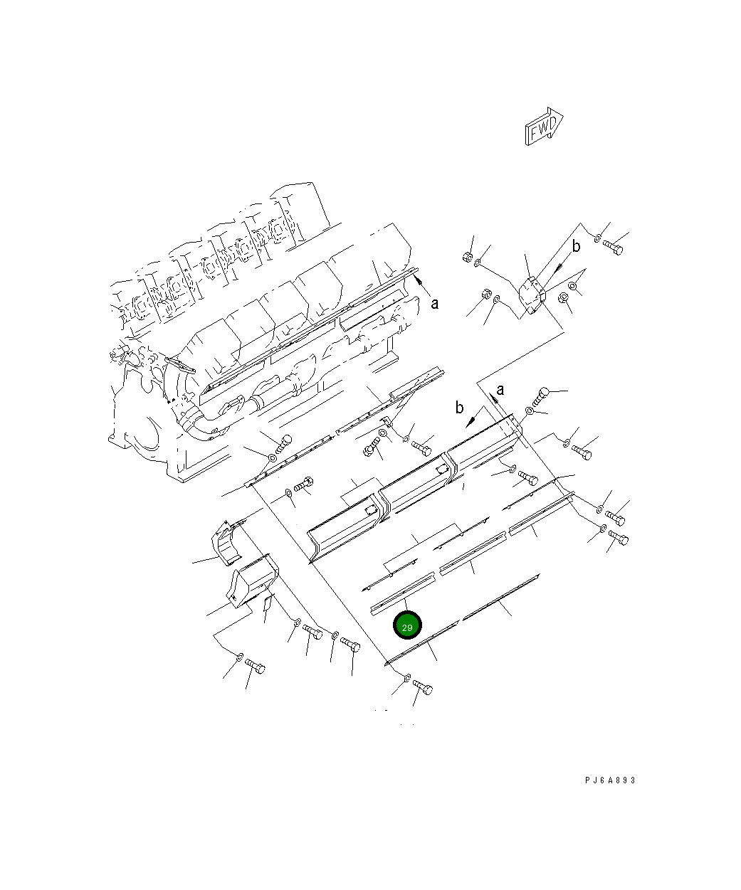Крышка 6166-11-6140  Komatsu