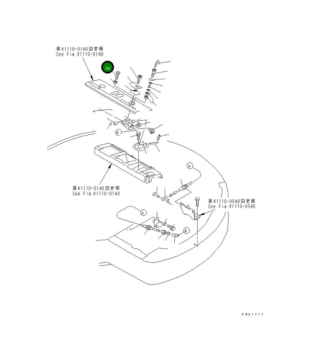 Болт YM26116-080304  Komatsu