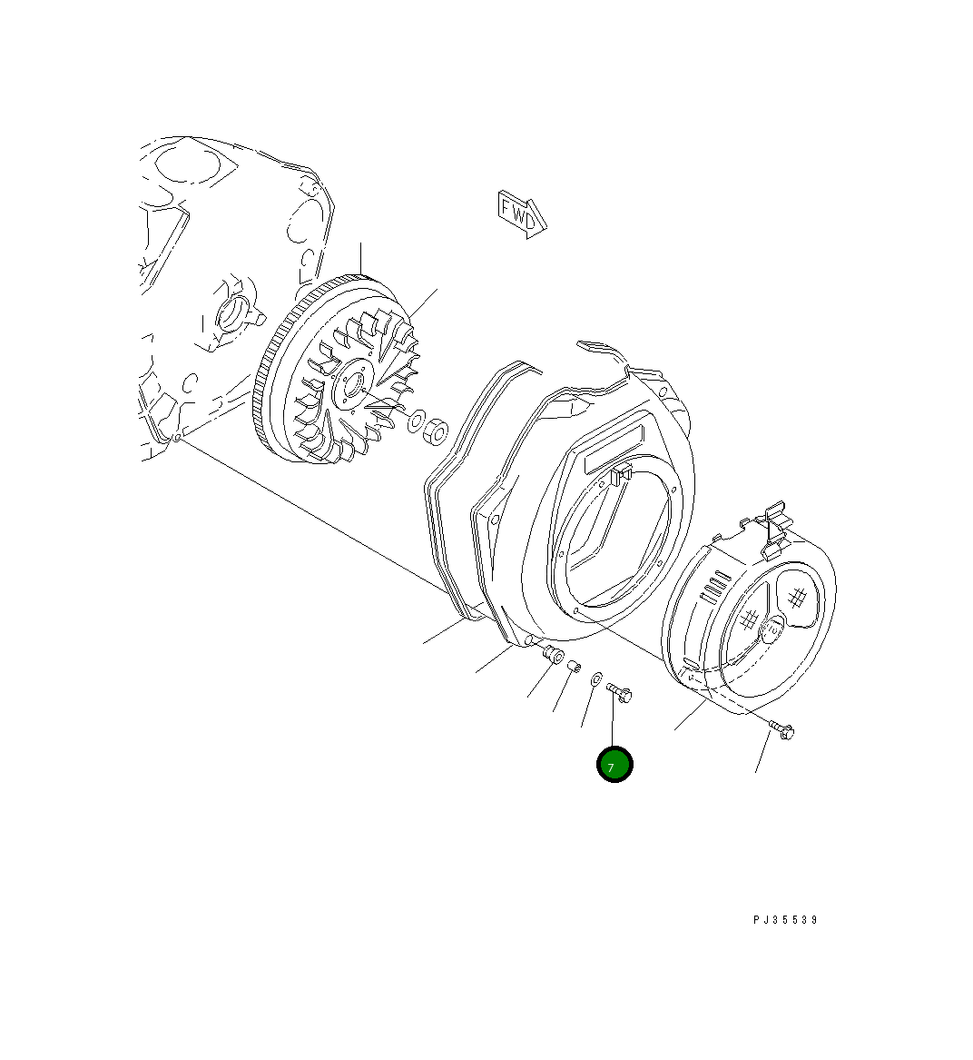 Болт YM26476-060252 Komatsu