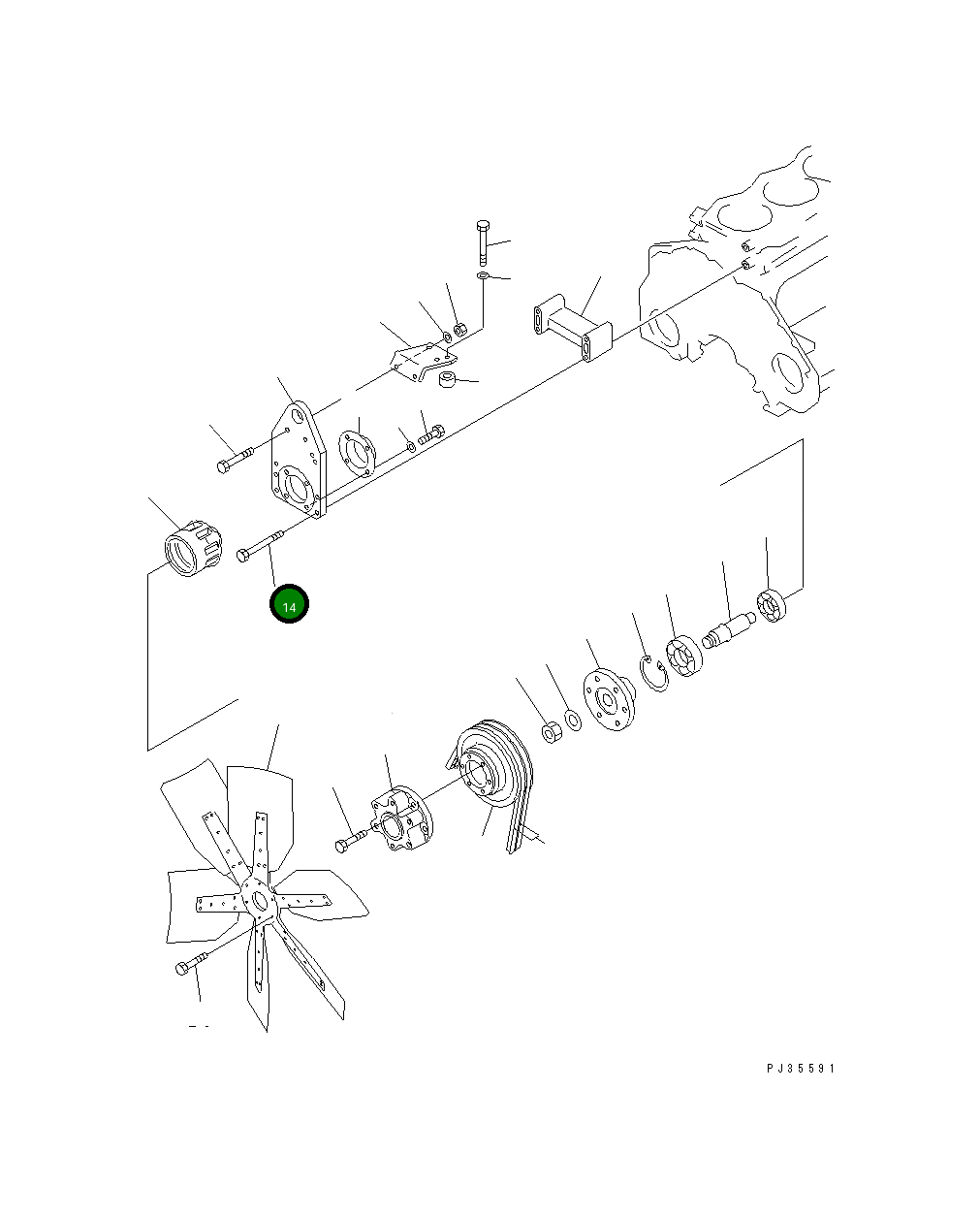 Болт 01011-51015  Komatsu