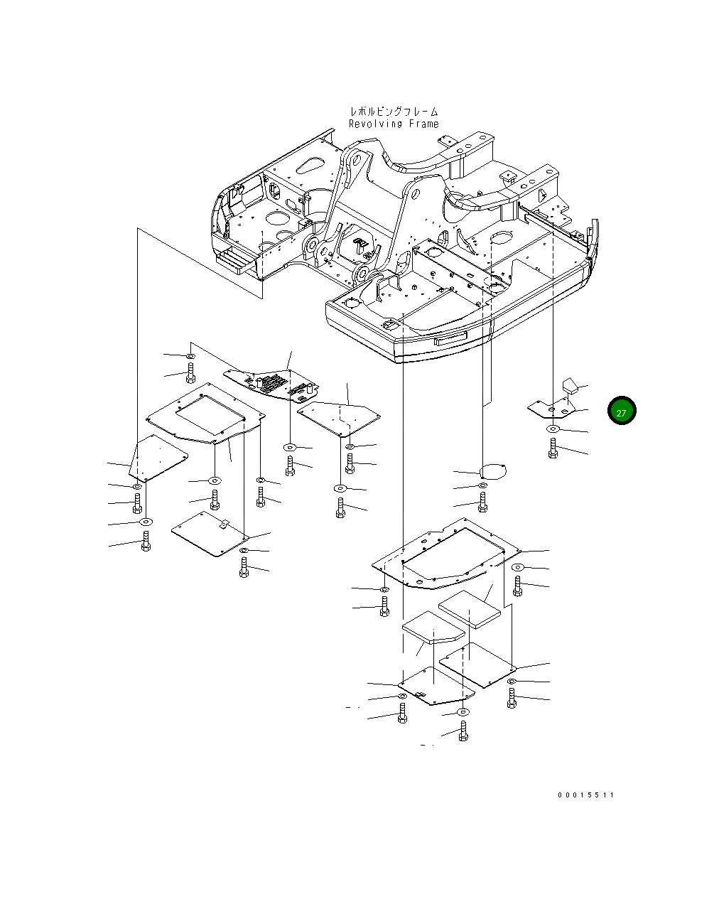 Крышка 22U-54-23880  Komatsu