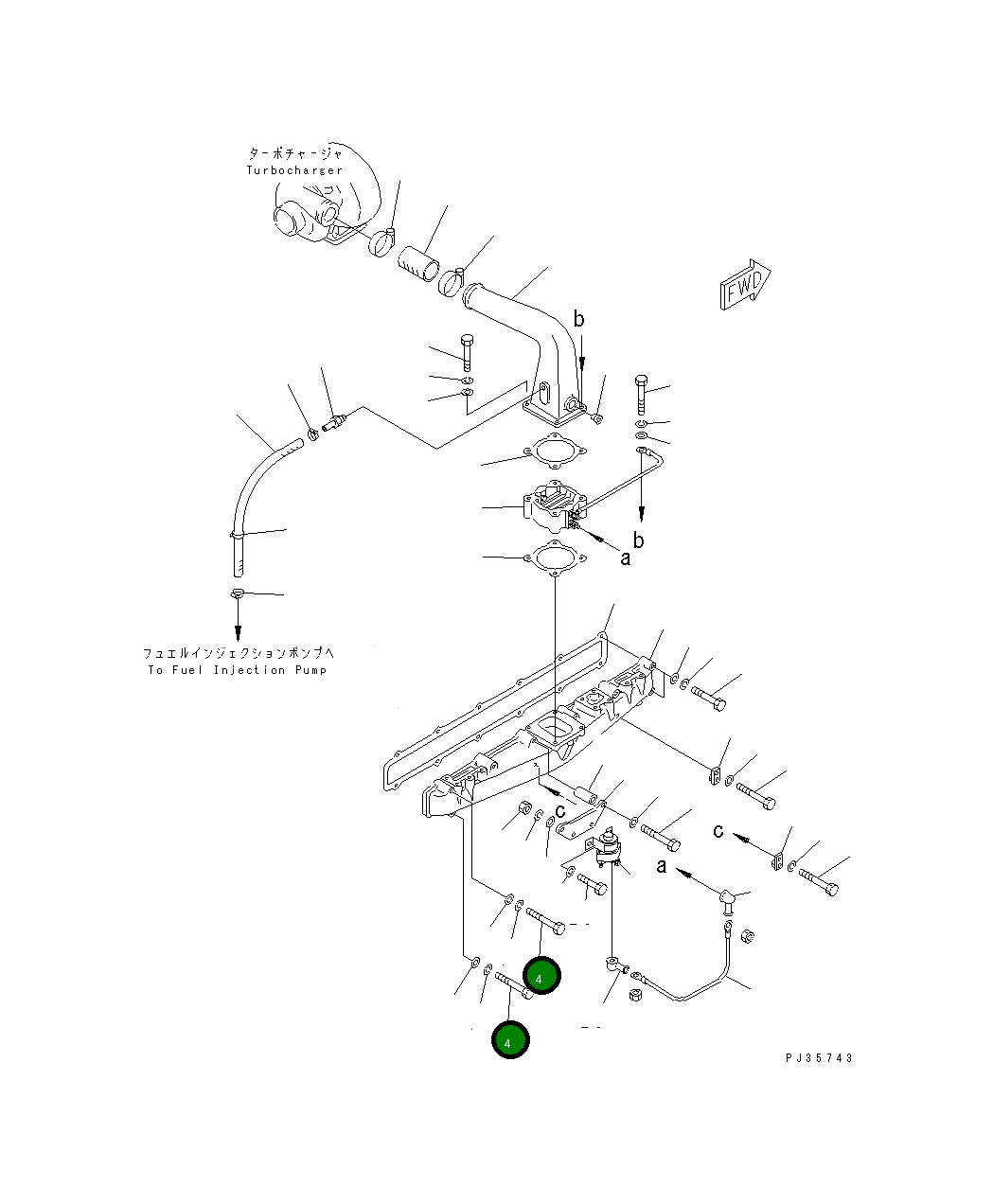 Болт 01435-30860 Komatsu