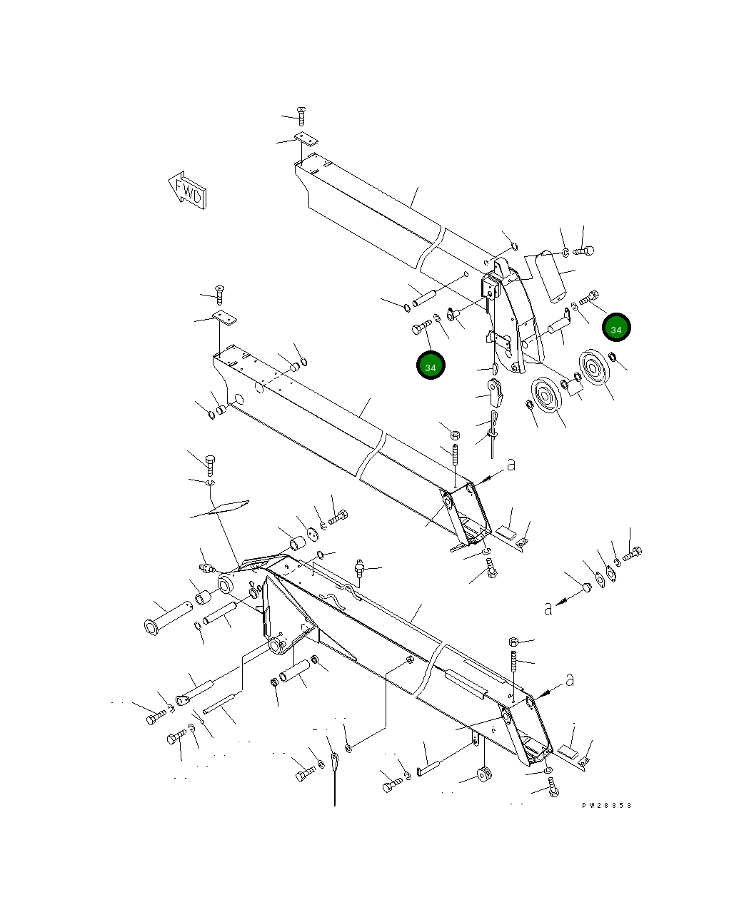 Болт MH21029-08012 Komatsu