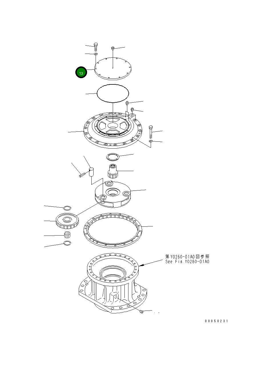 Крышка 21T-26-31220 Komatsu