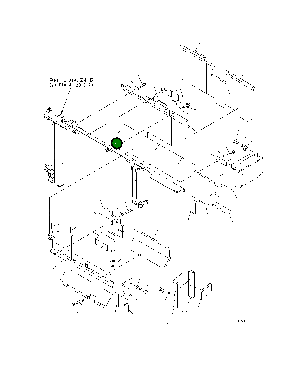 Крышка 21M-54-11421  Komatsu