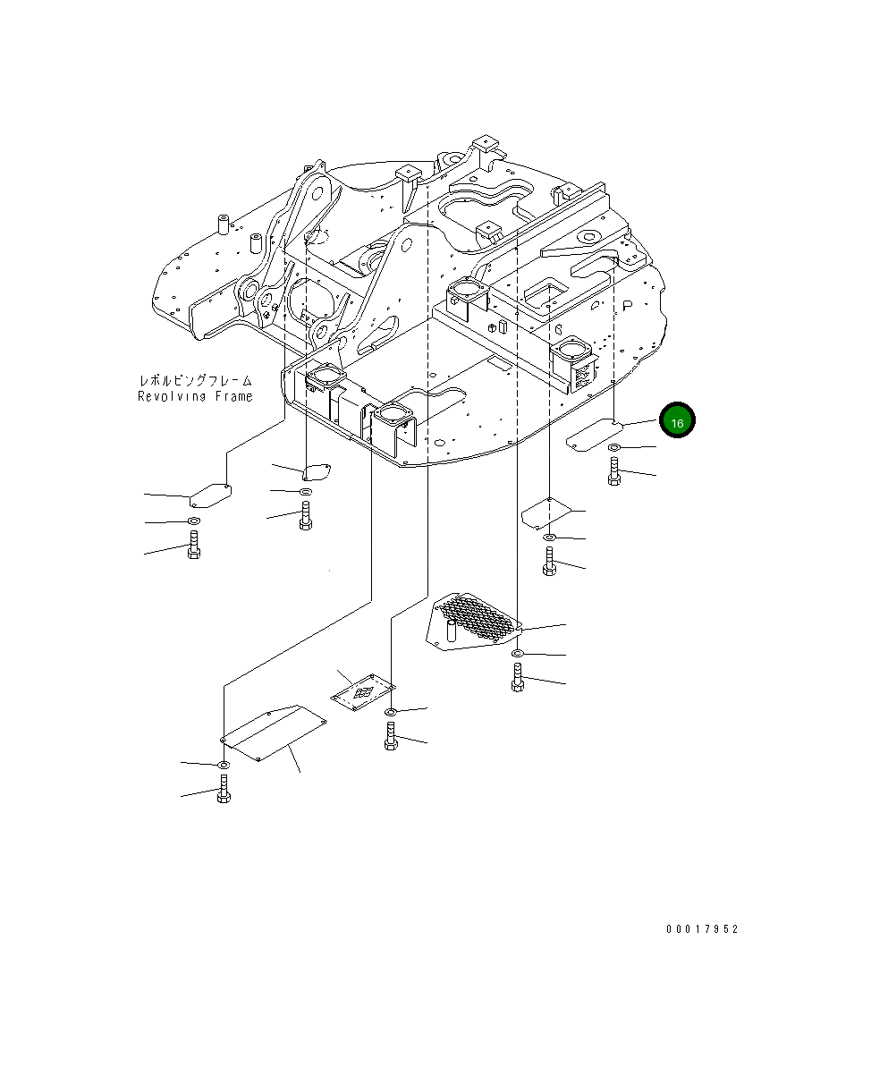Крышка 22B-54-19950  Komatsu