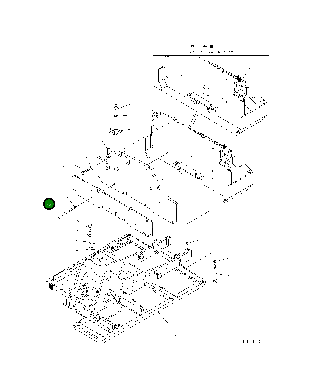Болт 01011-52480  Komatsu