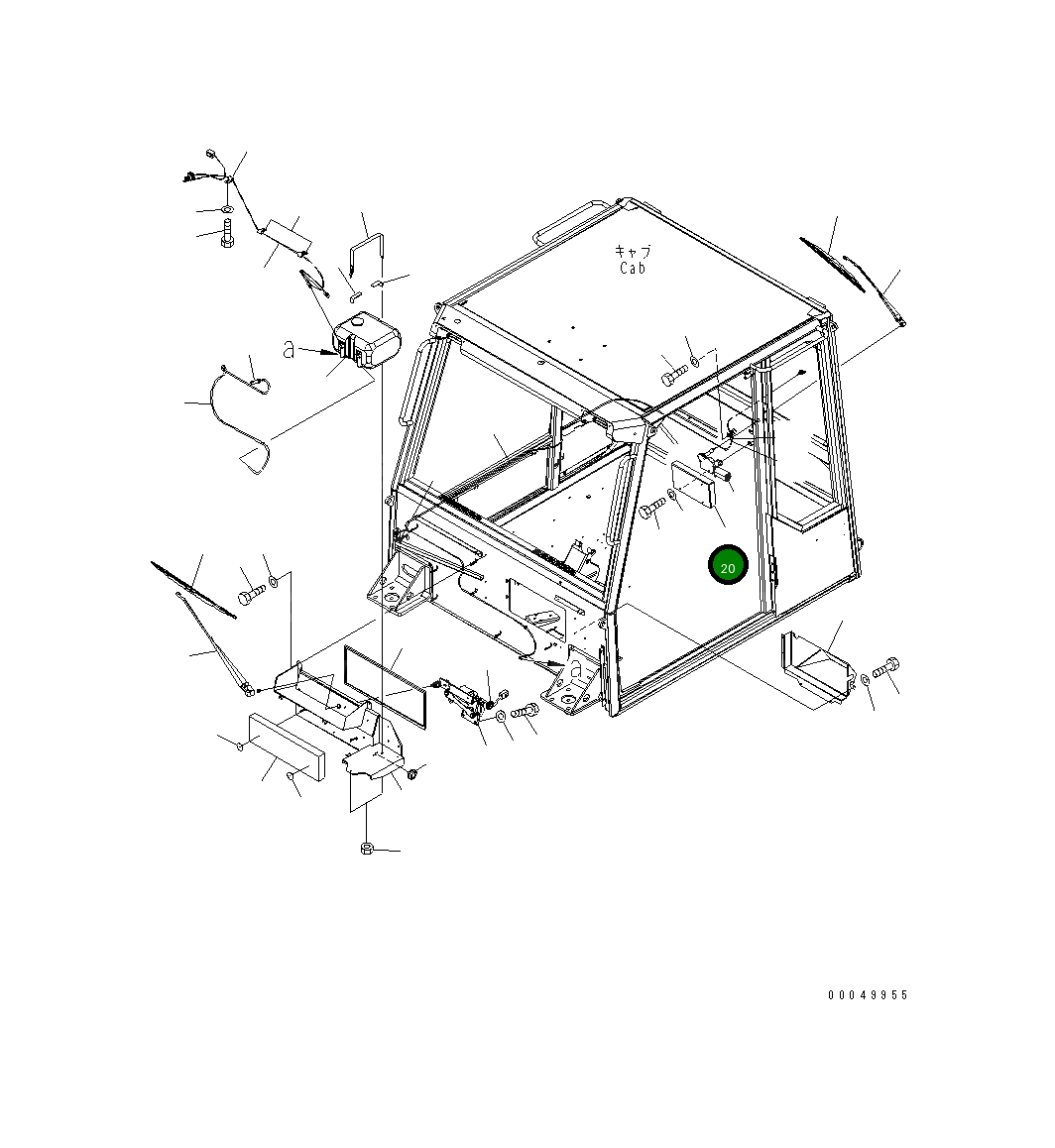 Крышка 56E-54-23291  Komatsu