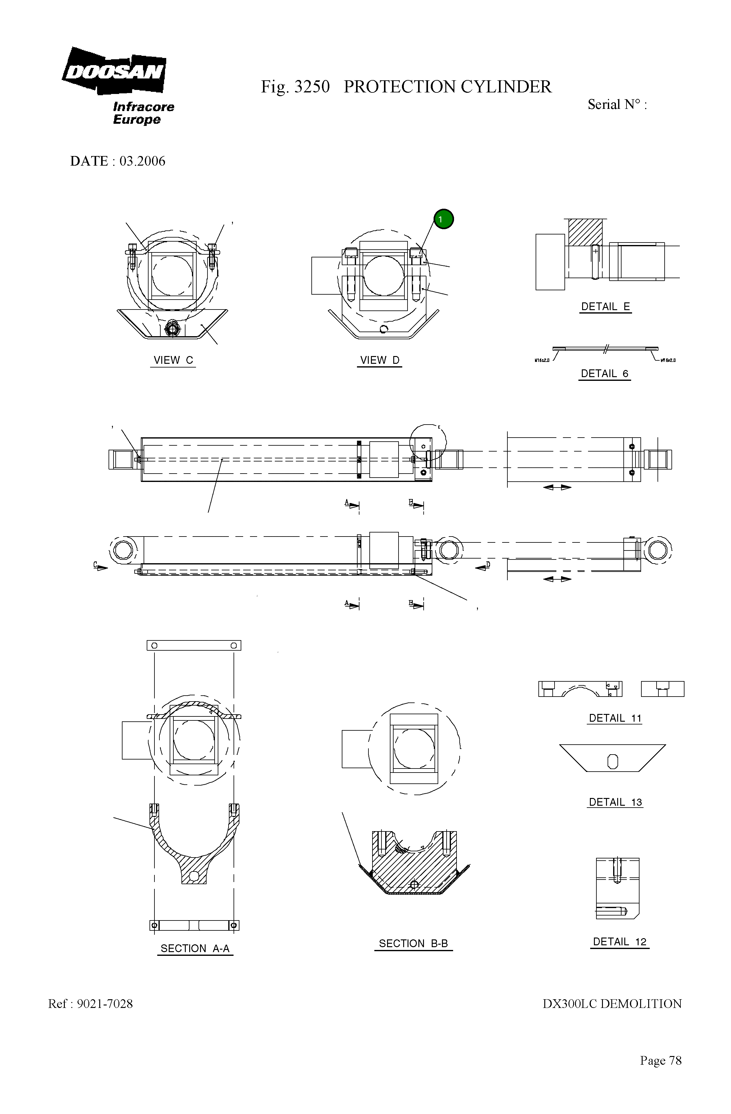Болт S2222063 Komatsu