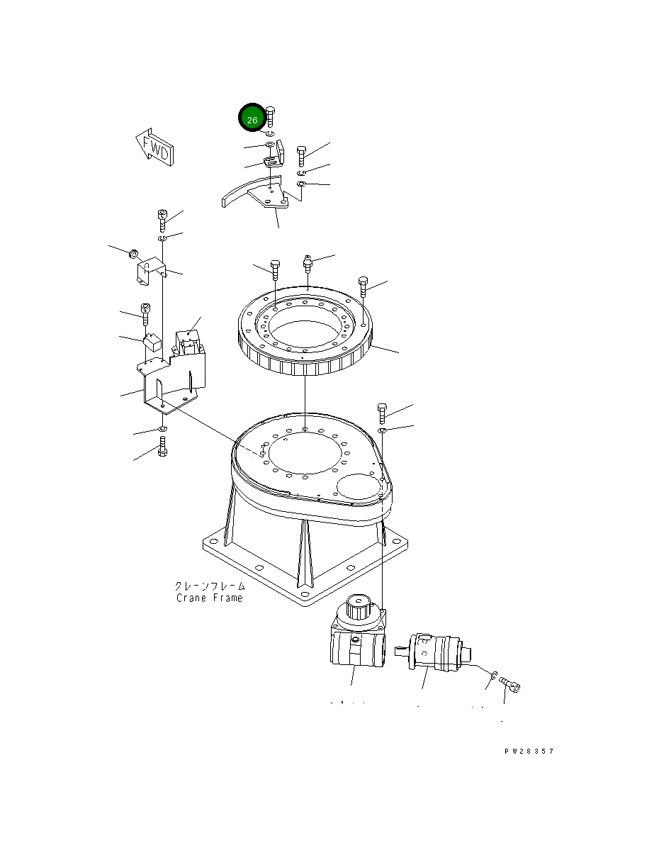 Болт MH21019-08020 Komatsu