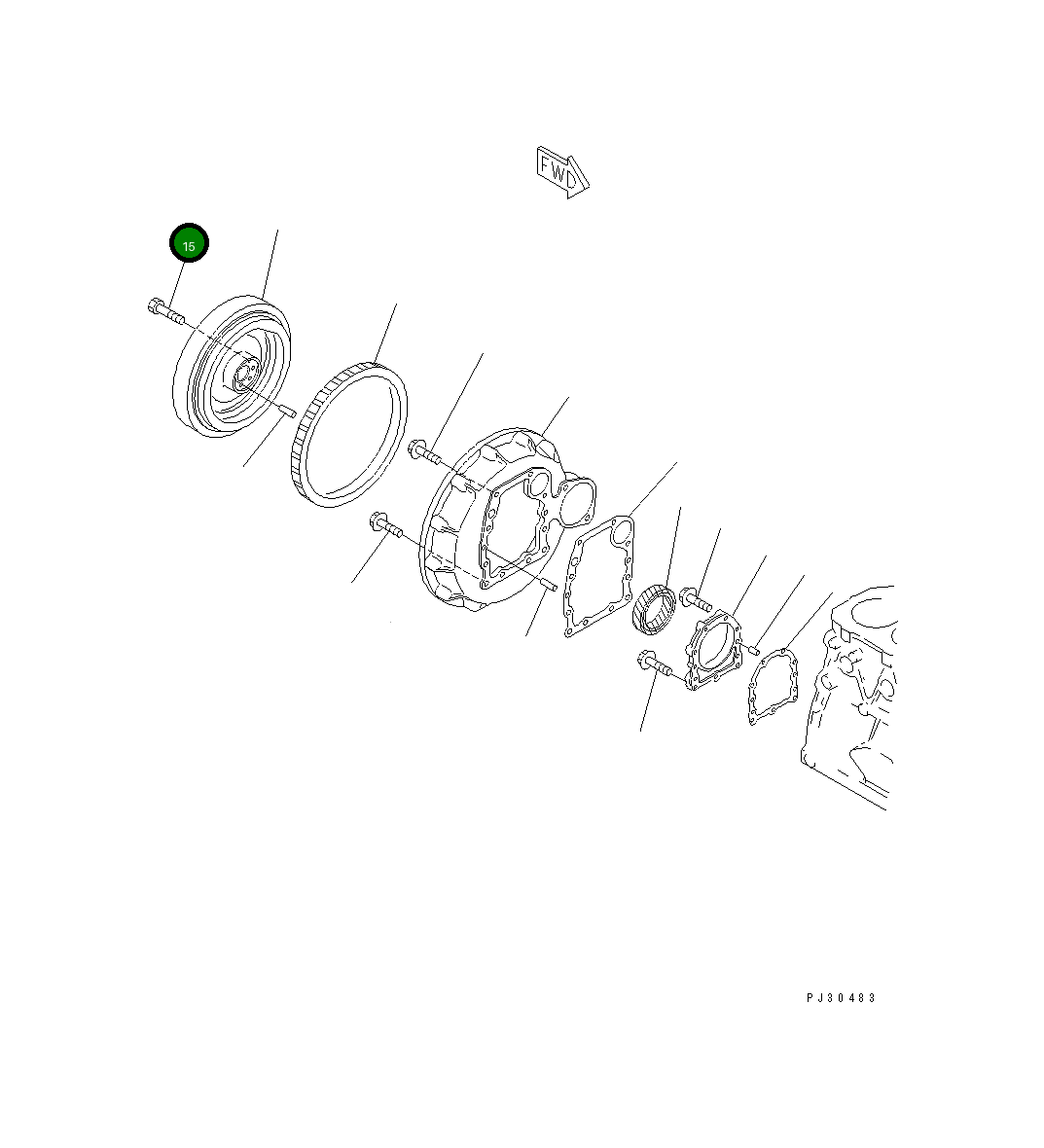 Болт YM12111-21501 Komatsu