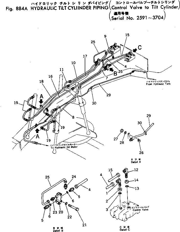 Болт 01000-30865  Komatsu