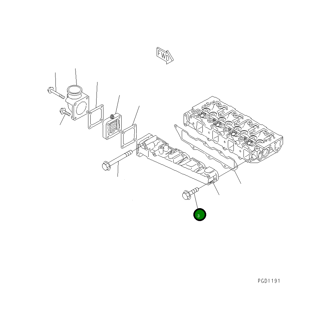 Болт YM26106-080202 Komatsu