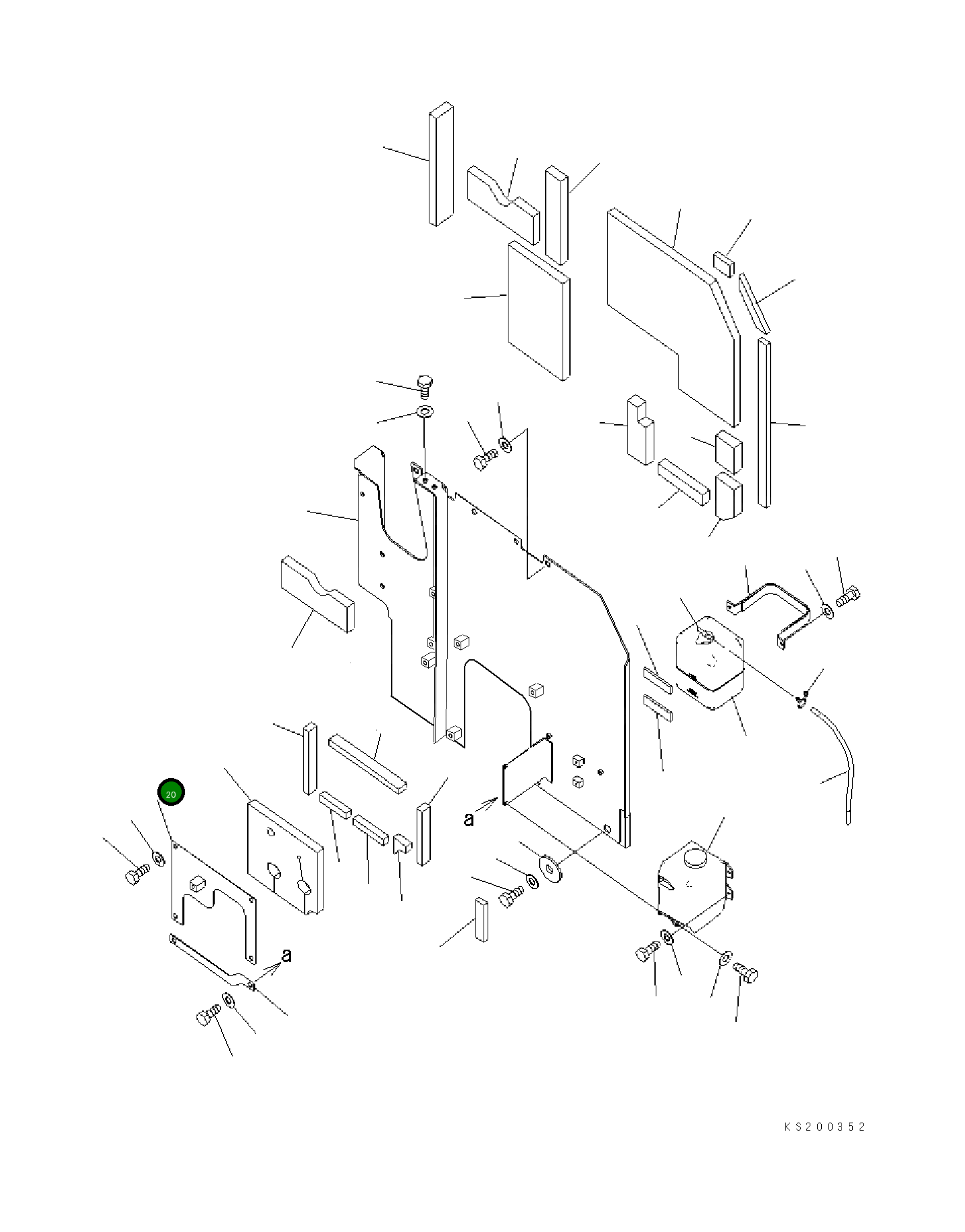 Крышка 20Y-54-KB590 Komatsu