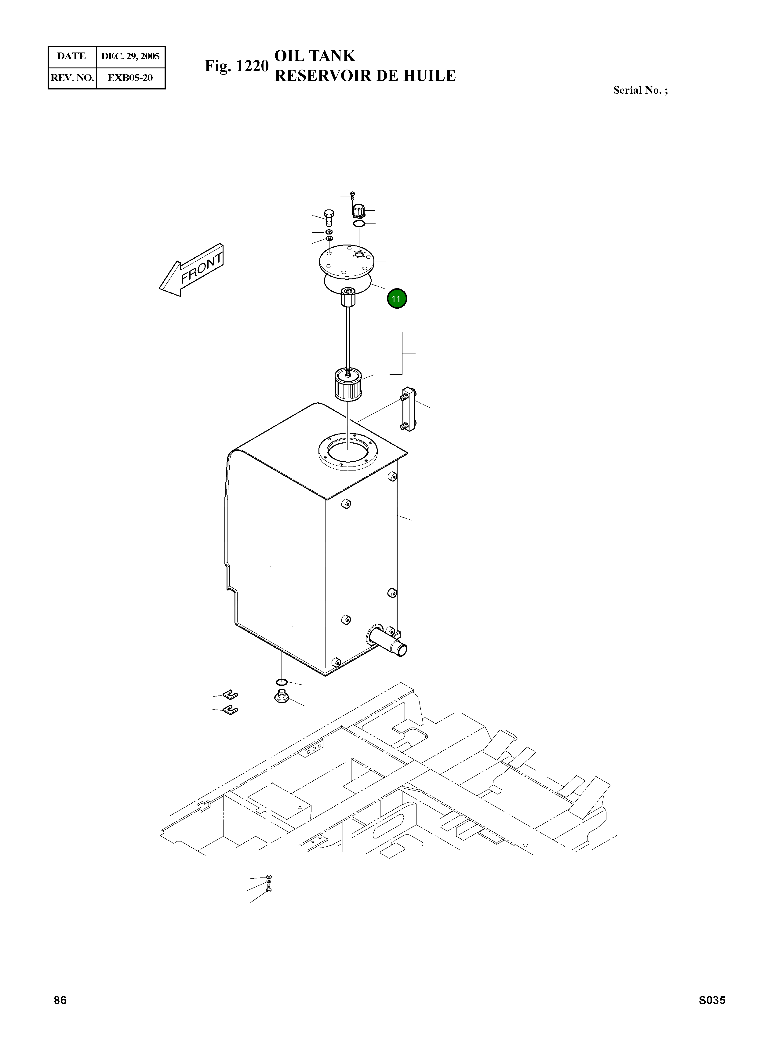 Кольцо уплотнительное (O-Ring) S8011251 Komatsu