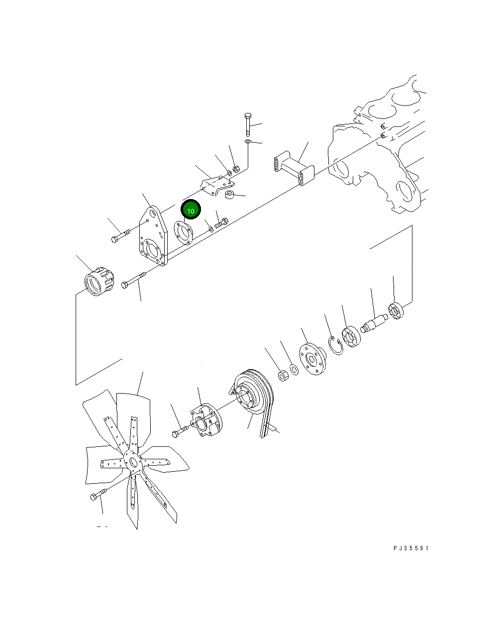 Крышка 6151-61-3970  Komatsu