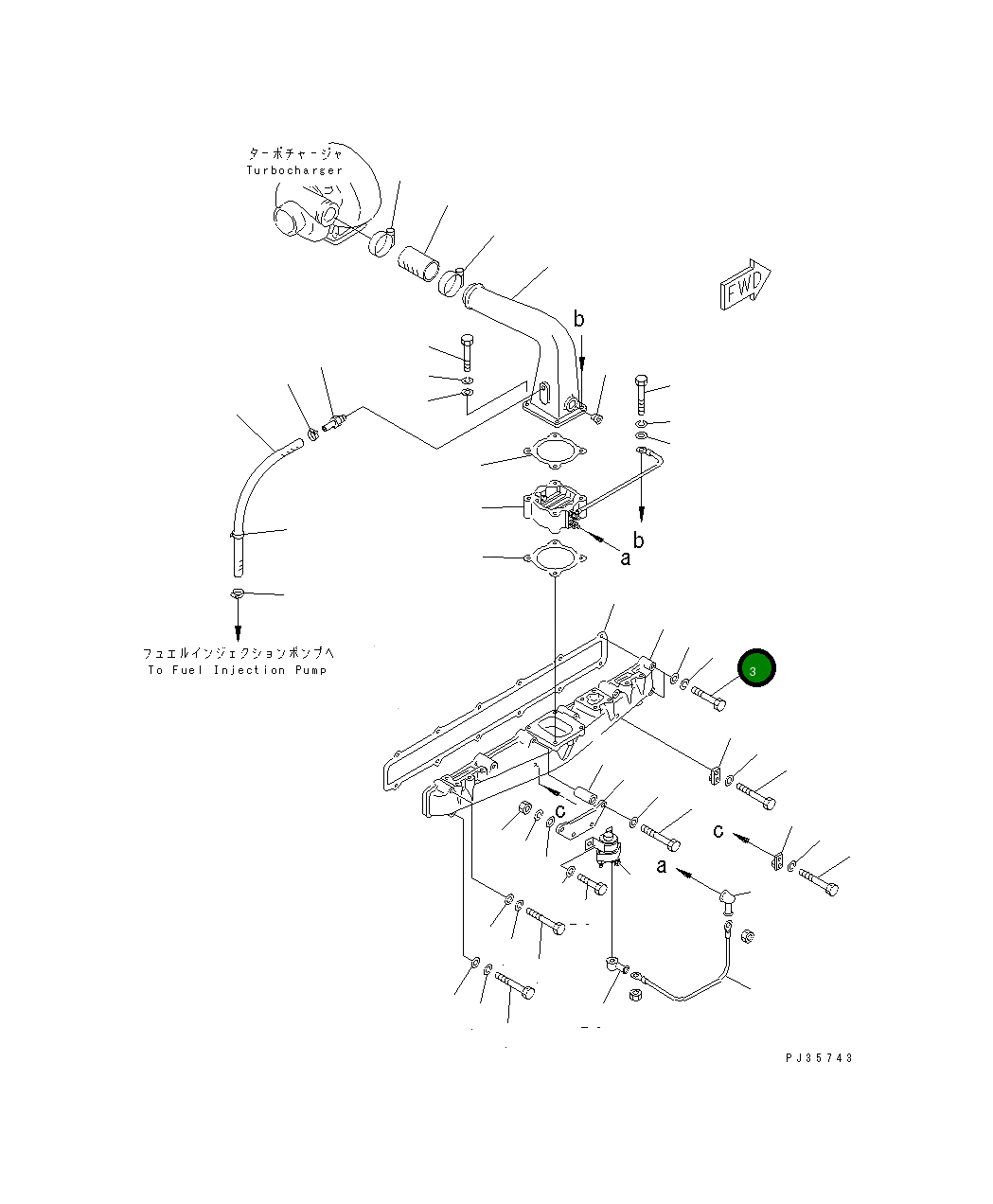 Болт 01435-30845 Komatsu