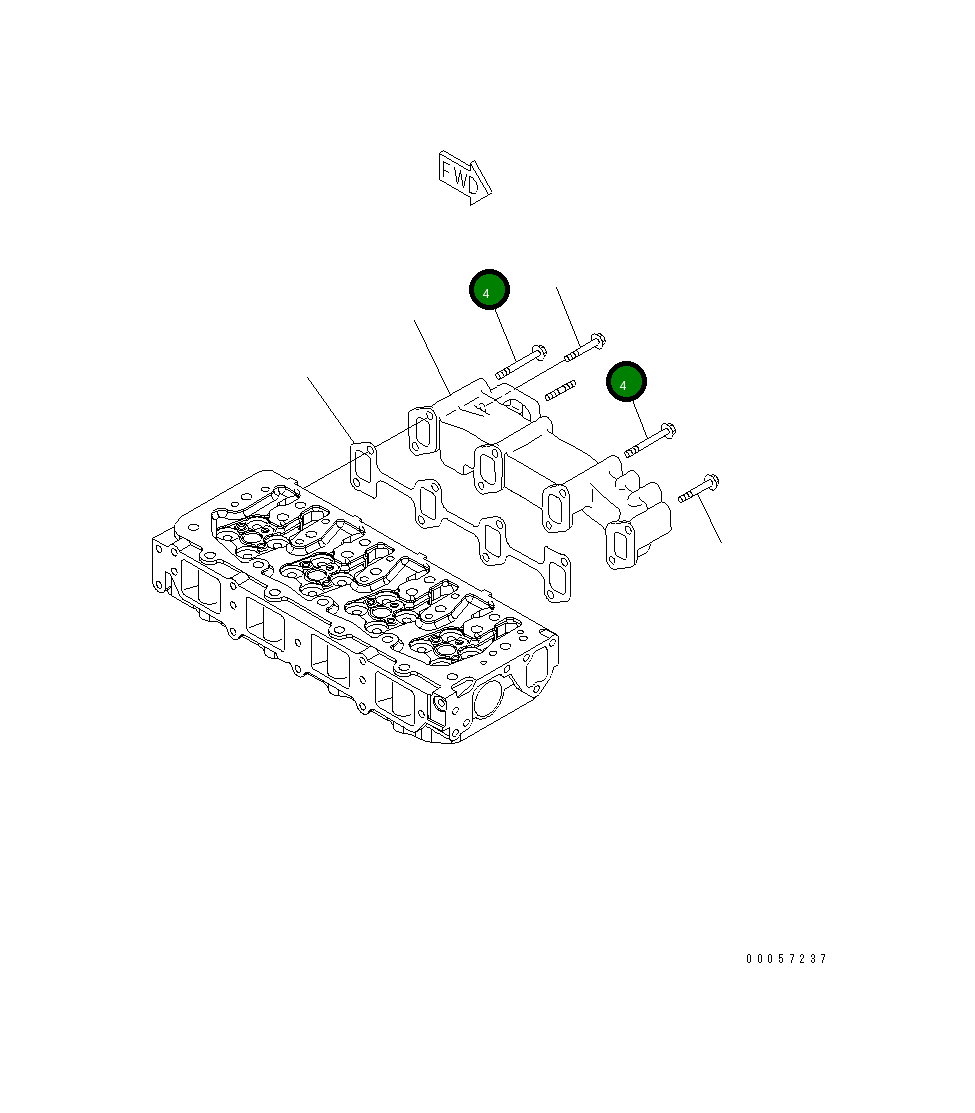 Болт YM119802-13670  Komatsu