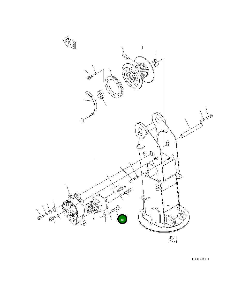 Болт MH21019-10030 Komatsu