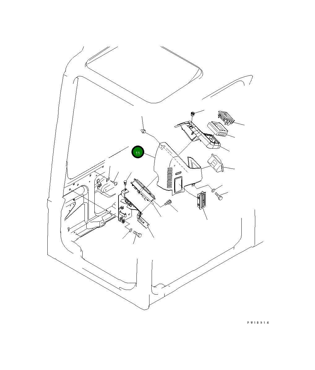 Крышка 22U-54-25221 Komatsu