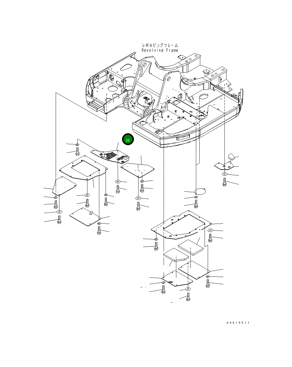 Крышка 22U-54-24832NK  Komatsu