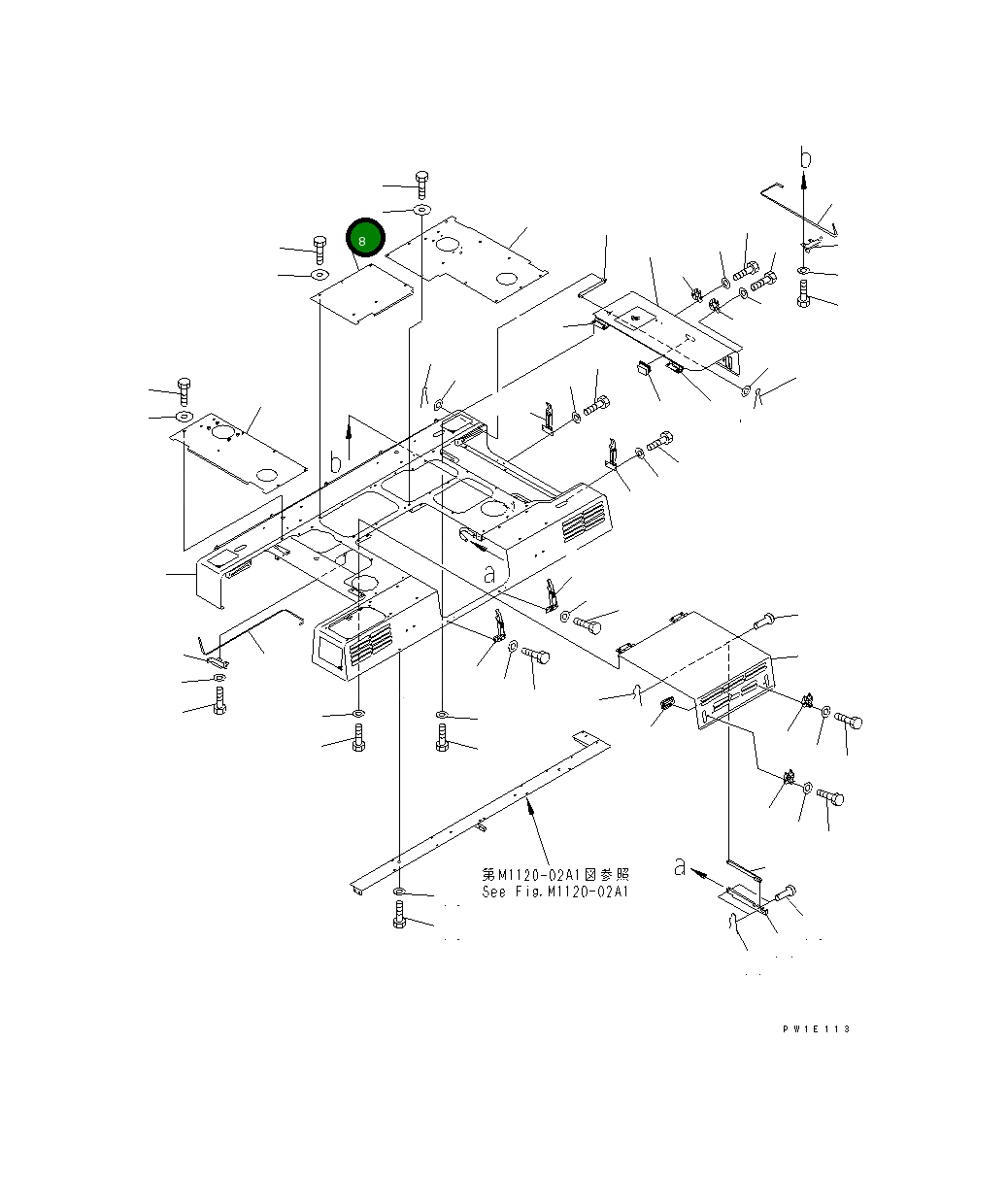 Крышка 21T-54-68240  Komatsu