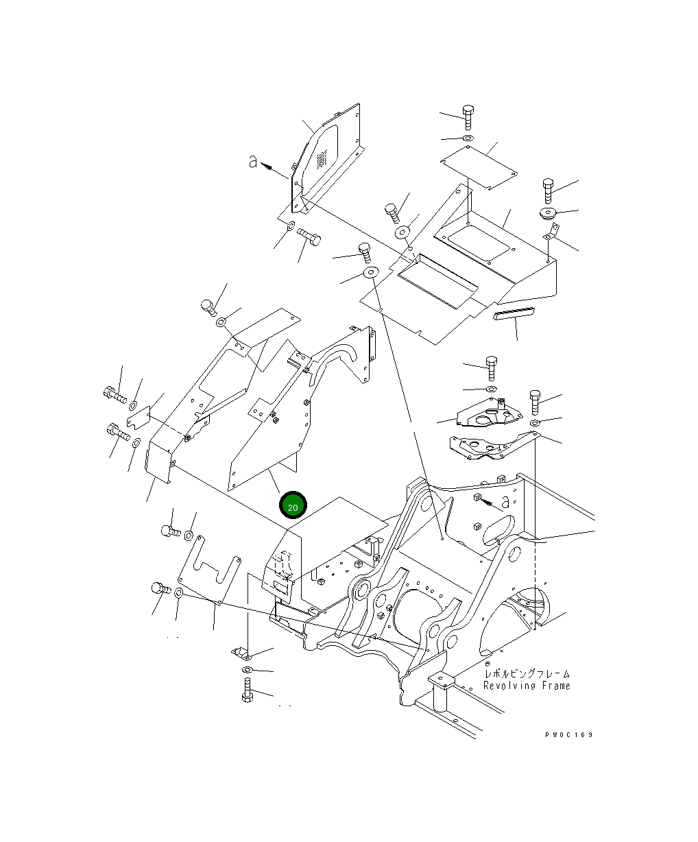 Крышка 21J-54-12821  Komatsu
