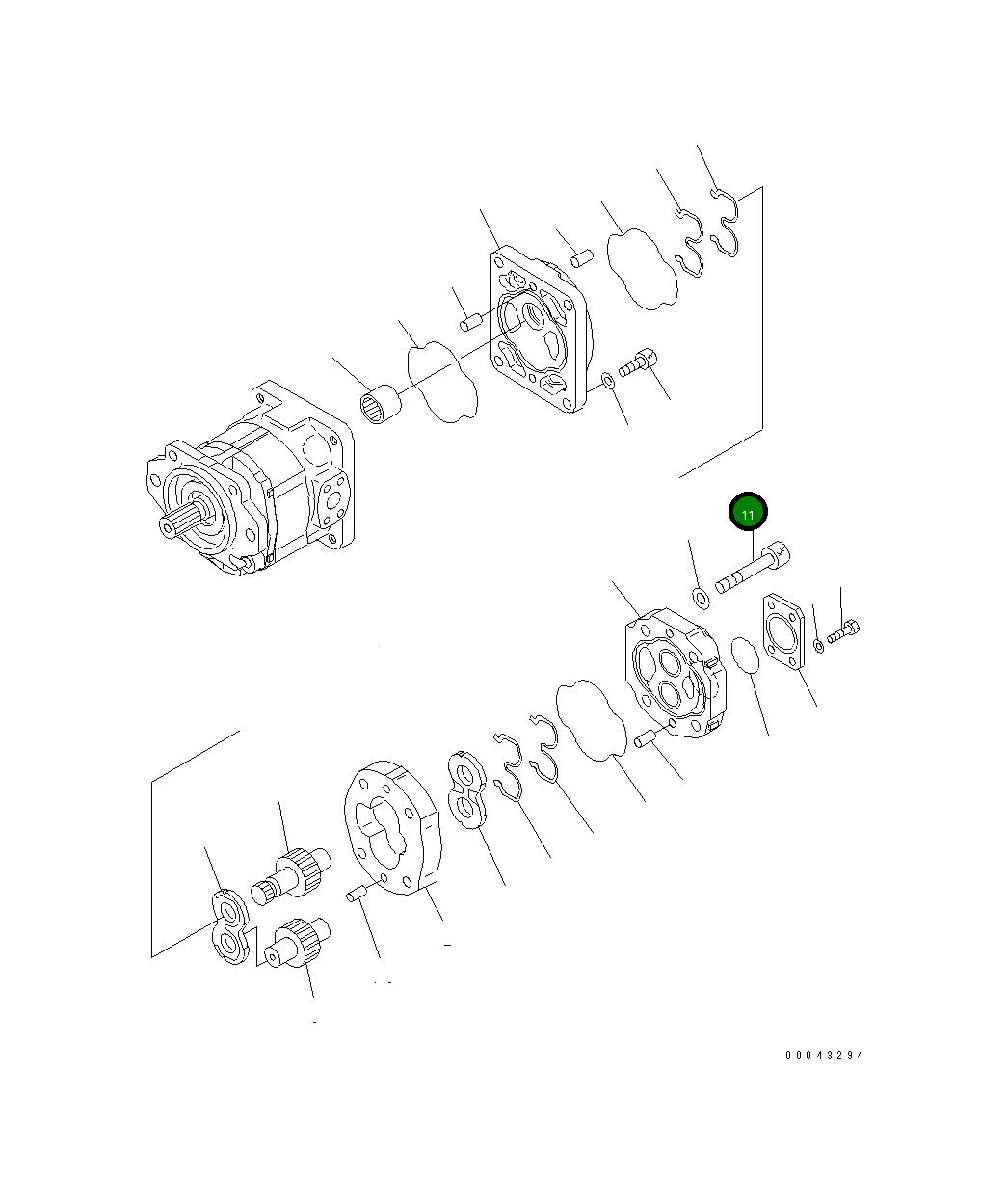 Болт 01253-61600  Komatsu
