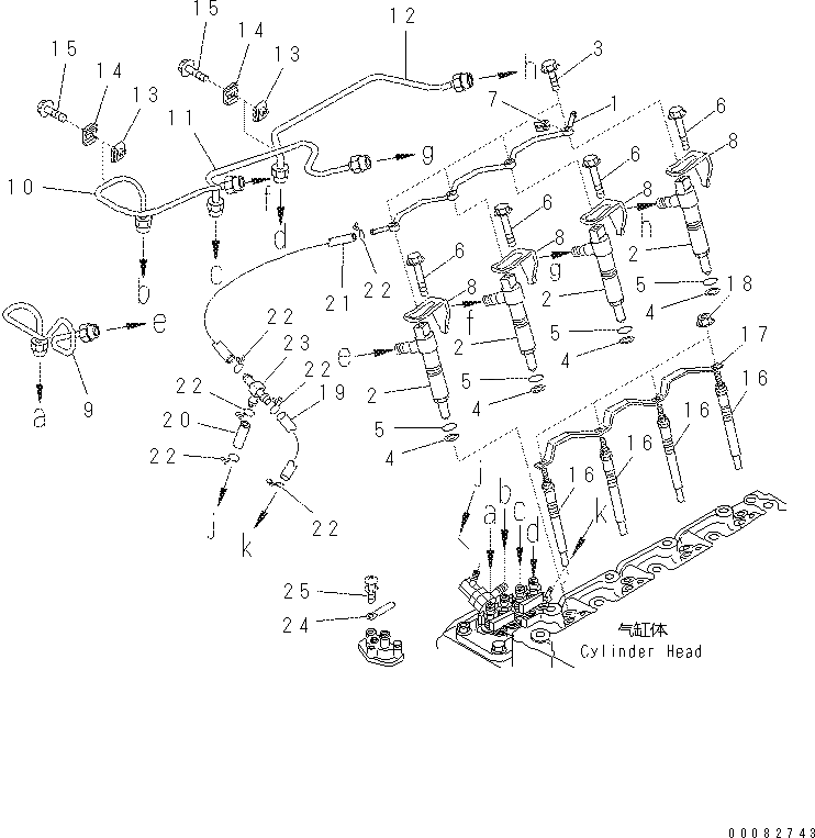 Болт KT1G796-5354-0  Komatsu